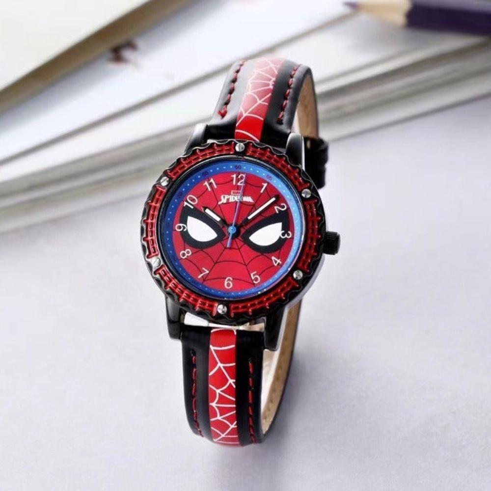 Children Spiderman Quartz Watch Luminous Pointer Boys Wristwatch For Kids