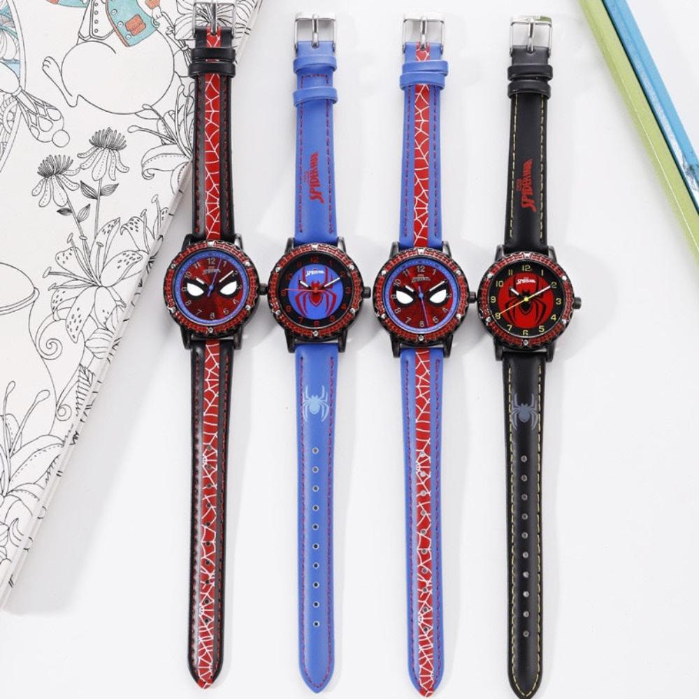 Children Spiderman Quartz Watch Luminous Pointer Boys Wristwatch For Kids