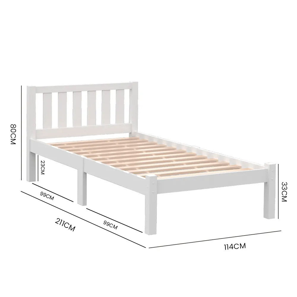 Kingston Slumber Single Timber Bed Frame White