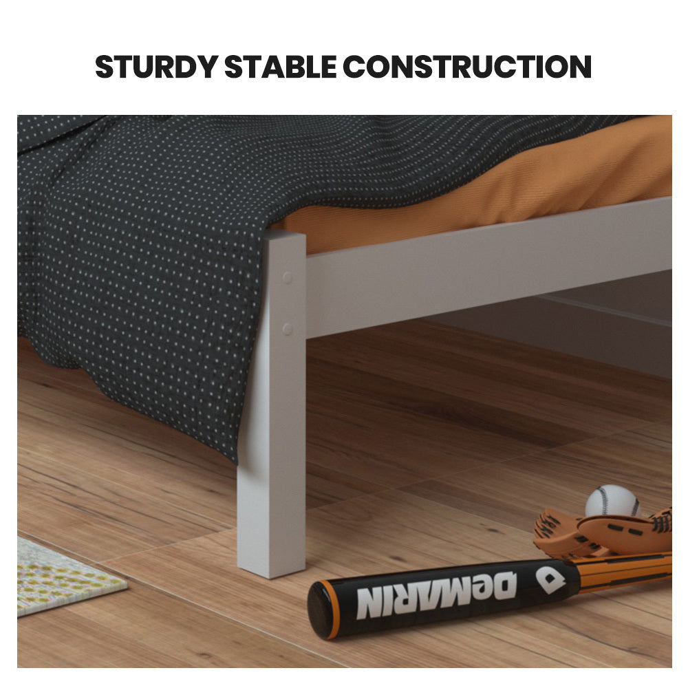 Kingston Slumber Single Timber Bed Frame White