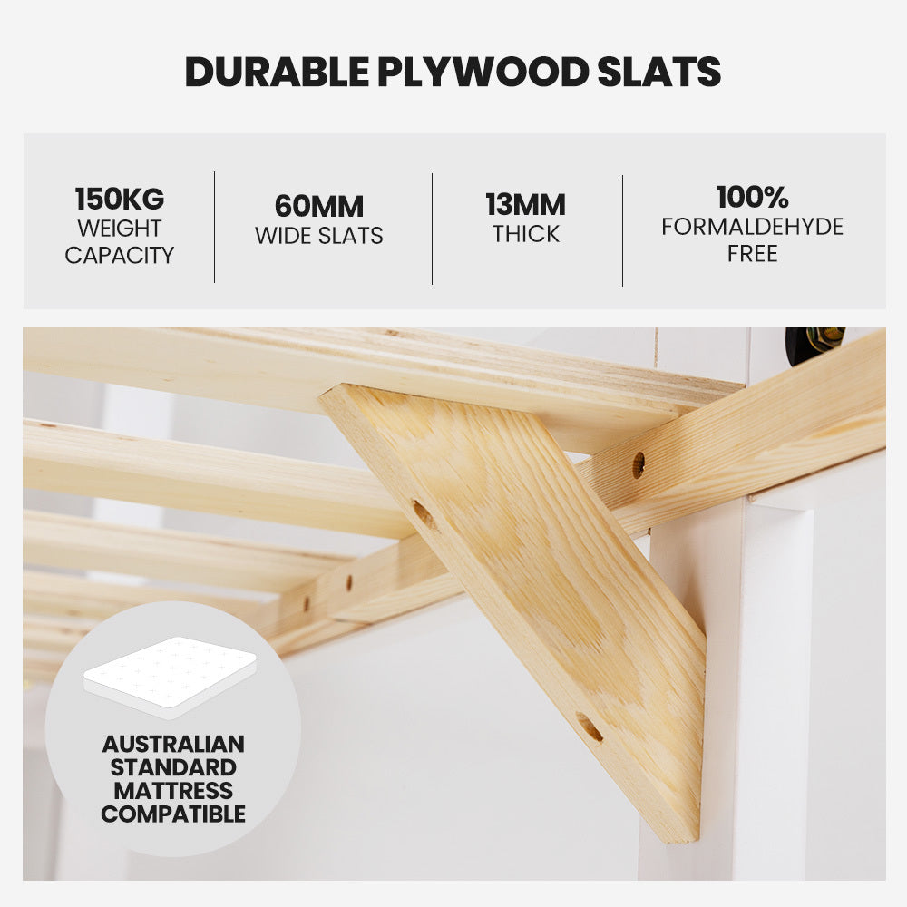 Kingston Slumber Single Timber Bed Frame White