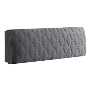 Headboard Cover Dark Gray Zigzag Pattern Quilted Velvet Bed Back Protector 130X70cm