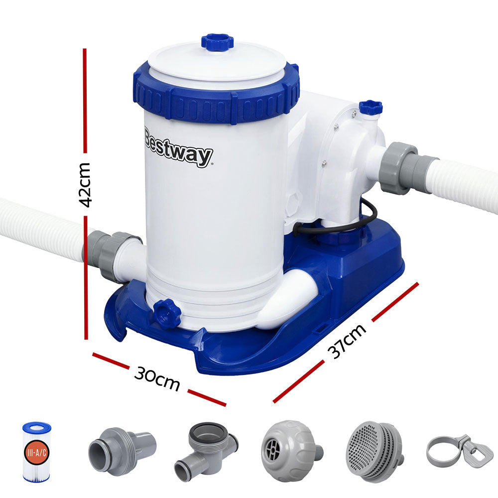 Bestway Pool Pump Cartridge Filter 2500Gph 9463L/H Flowclear Filters Cleaner