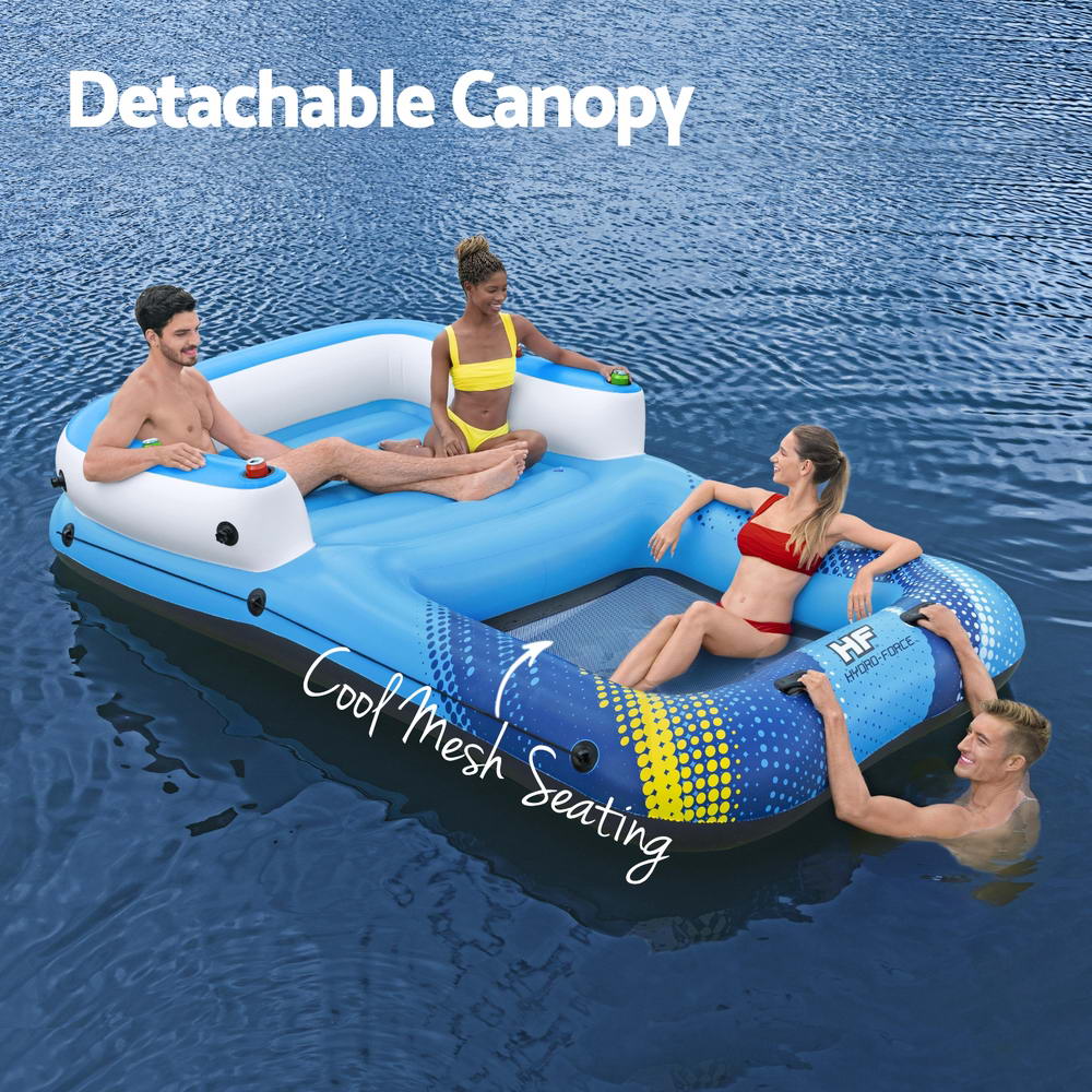 Bestway Inflatable Floating Island Lounger Sunshade Pool Bed 3.05Mx1.86M