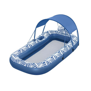 Bestway Inflatable Floating Lounger With Sunshade Canopy 1.98Mx1.12M Blue