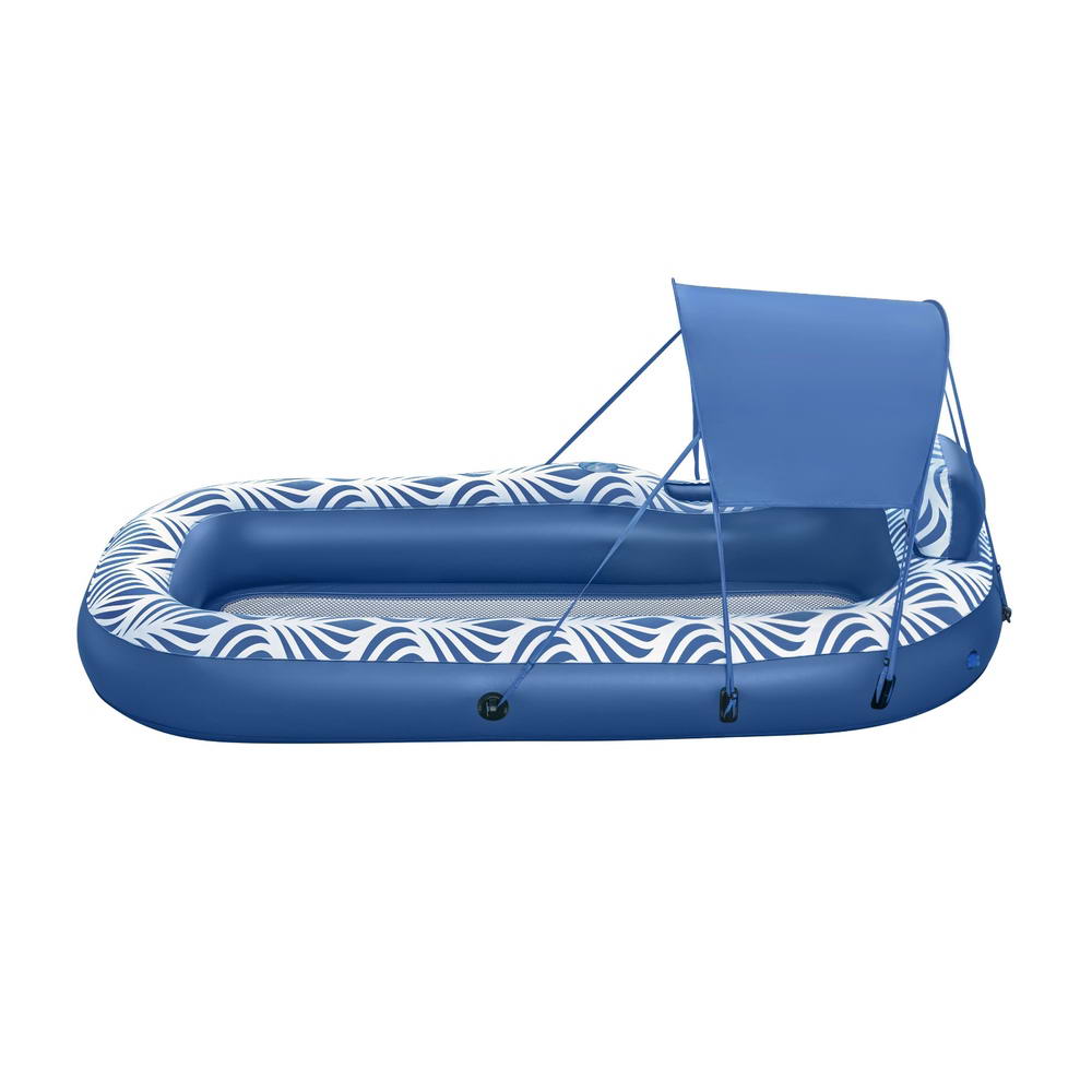 Bestway Inflatable Floating Lounger With Sunshade Canopy 1.98Mx1.12M Blue