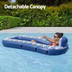 Bestway Inflatable Floating Lounger With Sunshade Canopy 1.98Mx1.12M Blue