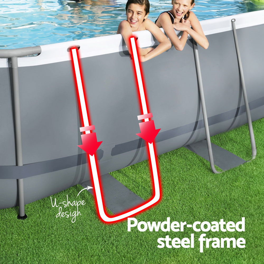 Bestway Swimming Pool 427X250x100cm Steel Frame Above Ground Pools Filter Pump Ladder 7250L