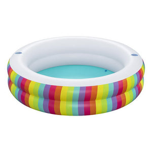 Bestway Kids Inflatable Round Pool Above Ground Cup Holder Rainbow 206X206x51cm