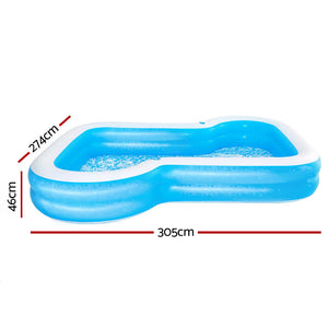 Bestway Kids Pool 305X274x46cm Inflatable Above Ground Swimming Pools 1207L