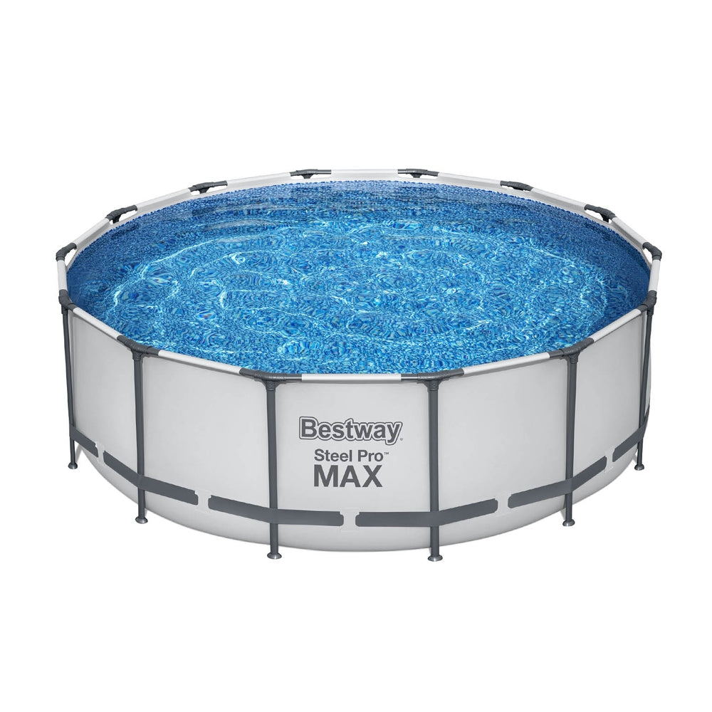 Bestway Swimming Pool 427X427x122cm Steel Frame Above Ground Pools Round Filter Pump Ladder