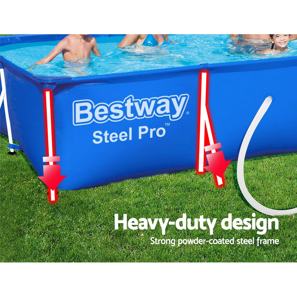 Bestway Swimming Pool 400X211x81cm Steel Frame Above Ground Pools W/ Filter Pump 5700L