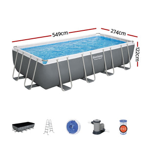 Bestway Swimming Pool 549X274x122cm Steel Frame Above Ground Pools Filter Pump Ladder 14812L