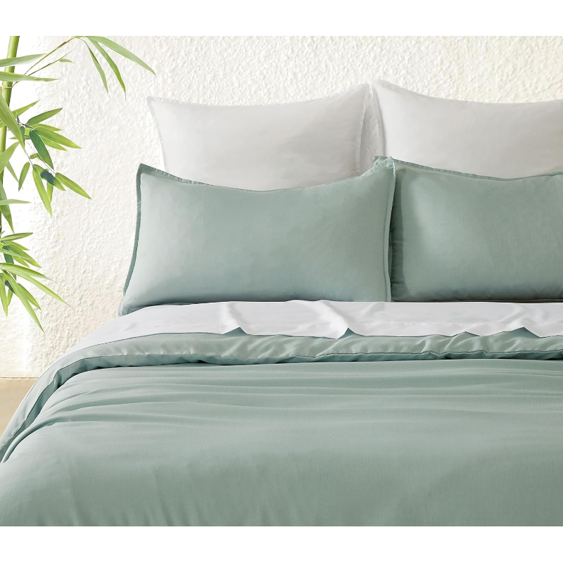 Bamboo Microfibre Quilt Cover Set Sage Green Single