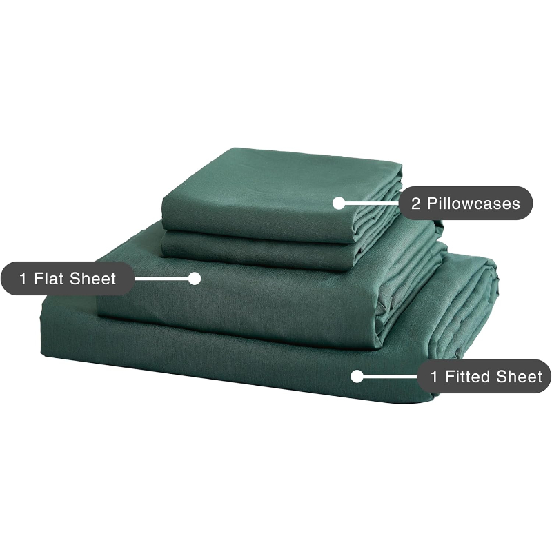 Bamboo Microfibre Sheet Set Green Single