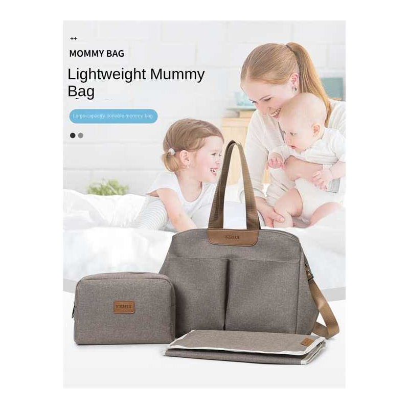 Black Multi Functional Baby Diaper Bag With Changing Mat Travel & Stroller Friendly Design