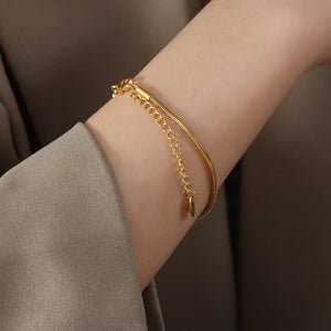 Veile Studios Titanium Steel Gold Plated Bracelet For Women Simple Light Luxury Jewelry