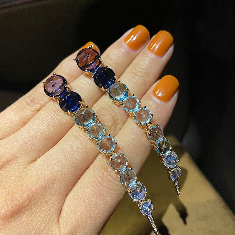 Veile Studios Elegant High End Fashion Jewellery For Women With Blue Diamonds And Copper Design