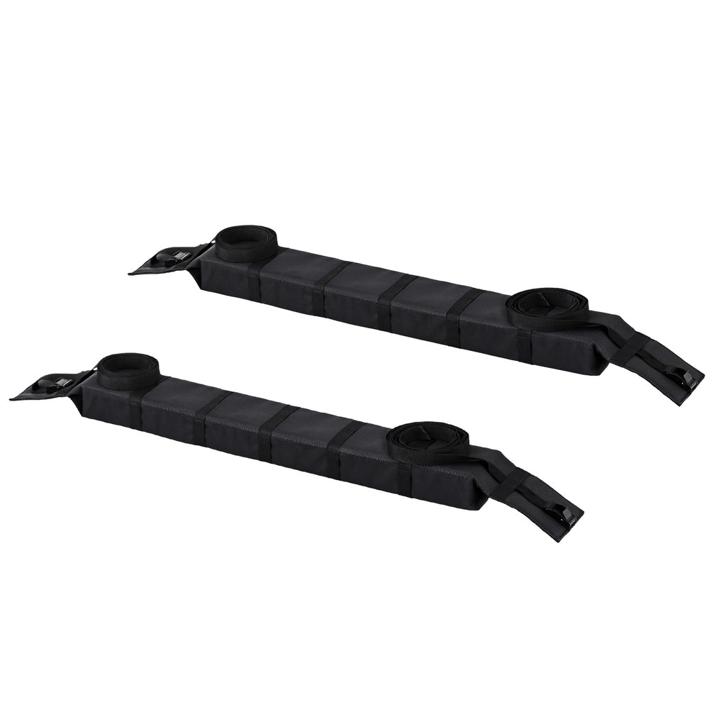 Universal Soft Car Roof Rack 116Cm Kayak Luggage Carrier Adjustable Strap Black