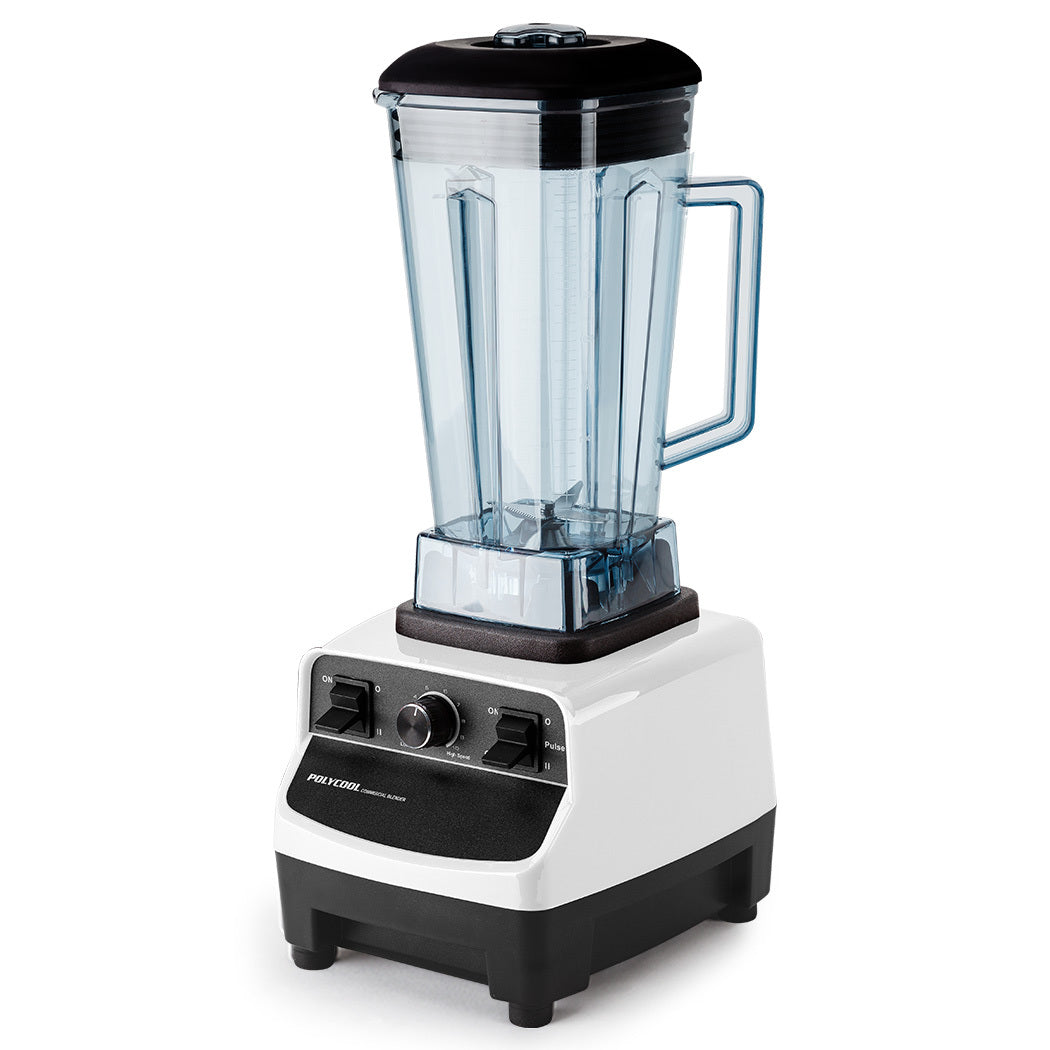 Polycool 2L 2200W Commercial Grade Blender With Bpa Free Jug For Drink Smoothie Food Ice White