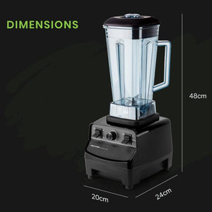 Polycool 2L Commercial Blender Mixer Food Processor Smoothie Ice Crush Black