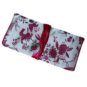 Veile Studios Chinese Silk Brocade Jewelry Roll Up Bags Travel Storage Pouch For Accessories