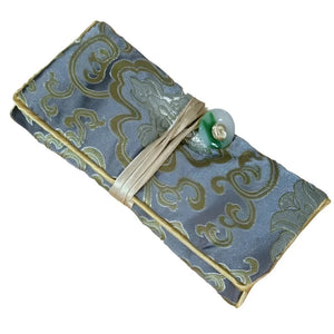 Veile Studios Chinese Silk Brocade Jewelry Roll Up Bags Travel Storage Pouch For Accessories