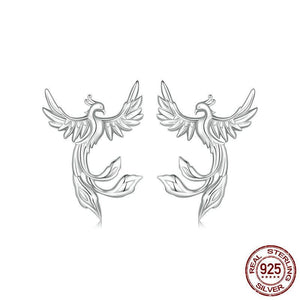 Veile Studios Silver Charm Original Confident Phoenix Element Ear Nail Earrings