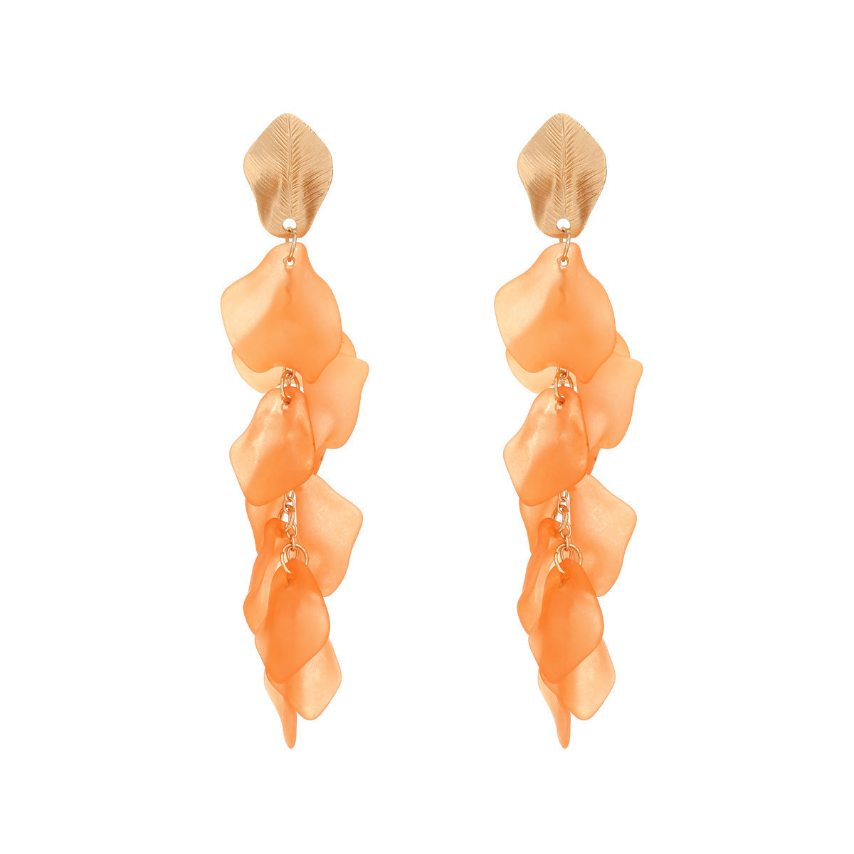 Veile Studios Seaside Bloom Acrylic Petal Tassel Long Style Drop Earrings For Women Jewelry