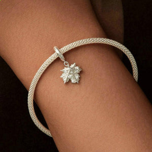 Veile Studios Silver Charm Original Maple Leaf Pendant S925 Bracelet Beads Decoration