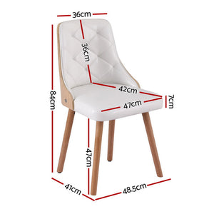 Artiss 1 Set Of 2 Dining Chairs White Pu