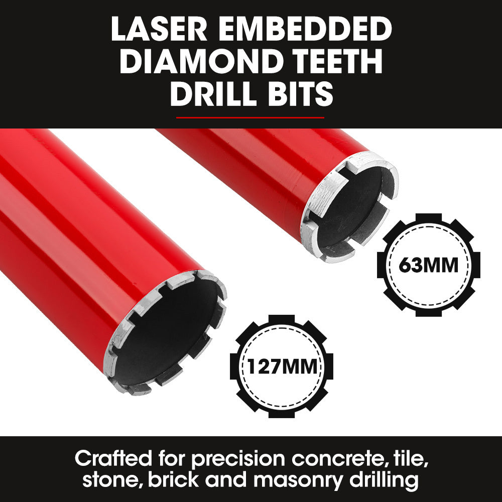 Baumr Ag 2000W 160Mm Handheld Core Drill W/Stand63mm & 127Mm Bit Combo For Concrete Coring Hole Drilling