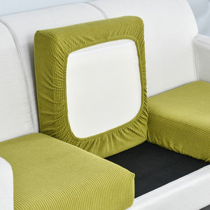 Sofa Cover Green Polyester Thick Stretchable Cushion For Living Room Slipcovers