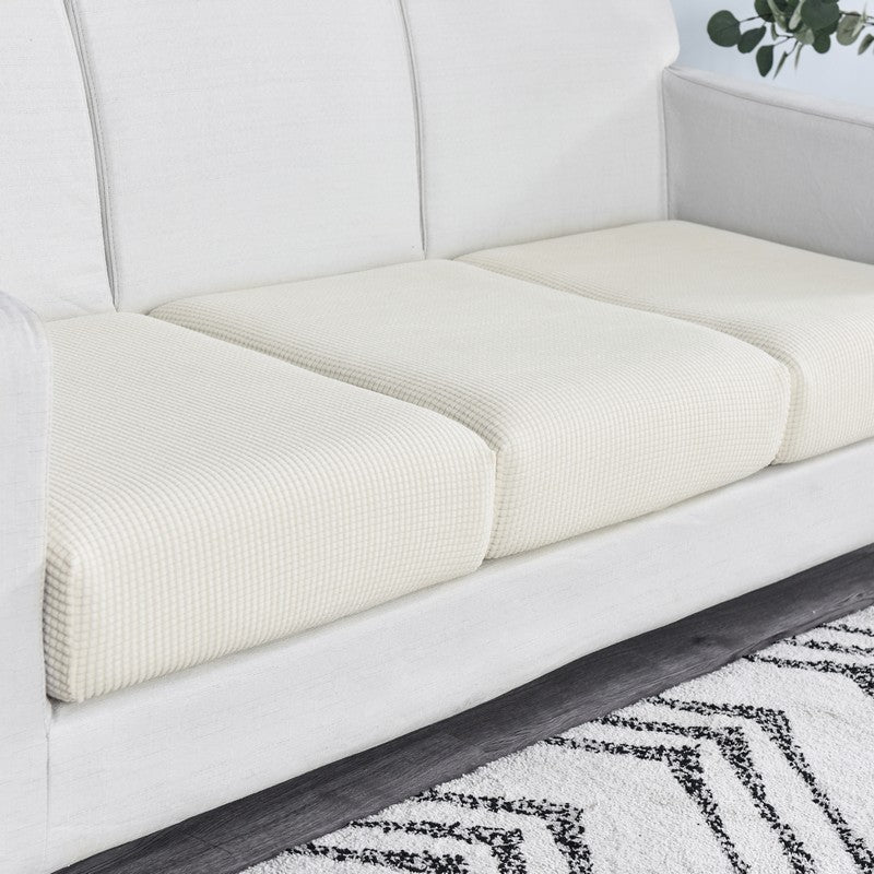 Sofa Cover White Polyester Thick Stretchable Cushion For Living Room Slipcovers