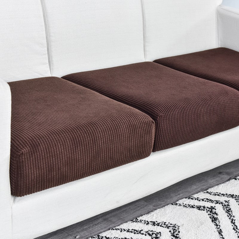 Sofa Cover Coffee Polyester Thick Stretchable Cushion For Living Room Slipcovers