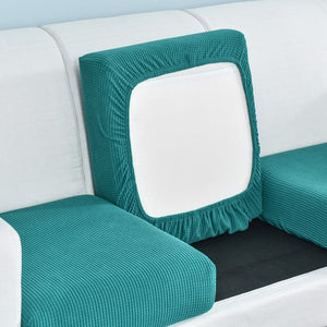 Sofa Cover Teal Blue Polyester Thick Stretchable Cushion Slipcovers For Living Room