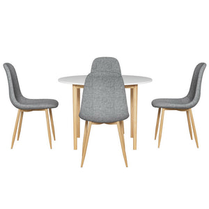 Artiss 1 Dining Table And 4 Chairs Set White Grey