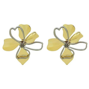 Veile Studios Metal Cold Wind Flower Earrings For Women Personalised Alloy Accessory