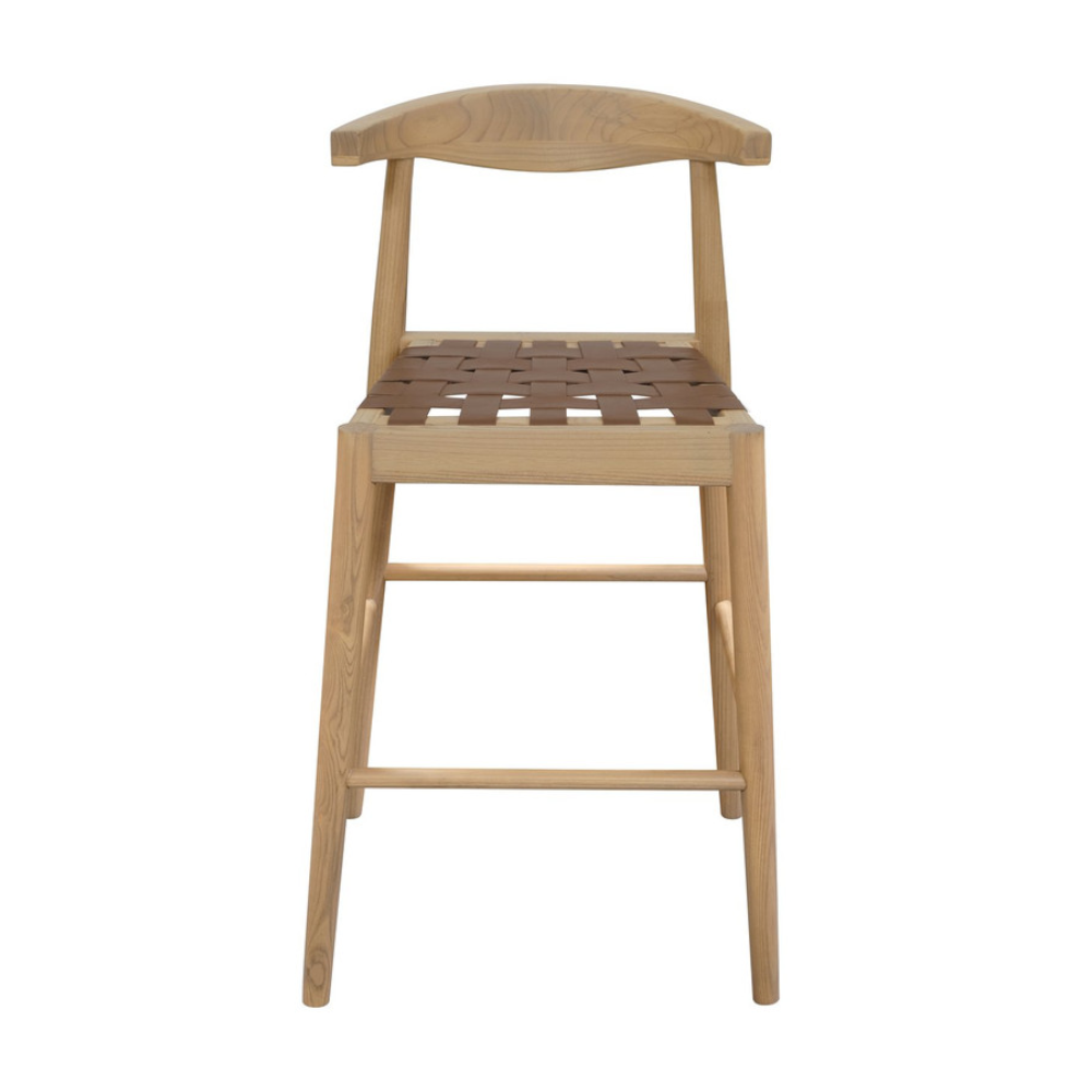 Leather Kitchen Counter Stool Natural