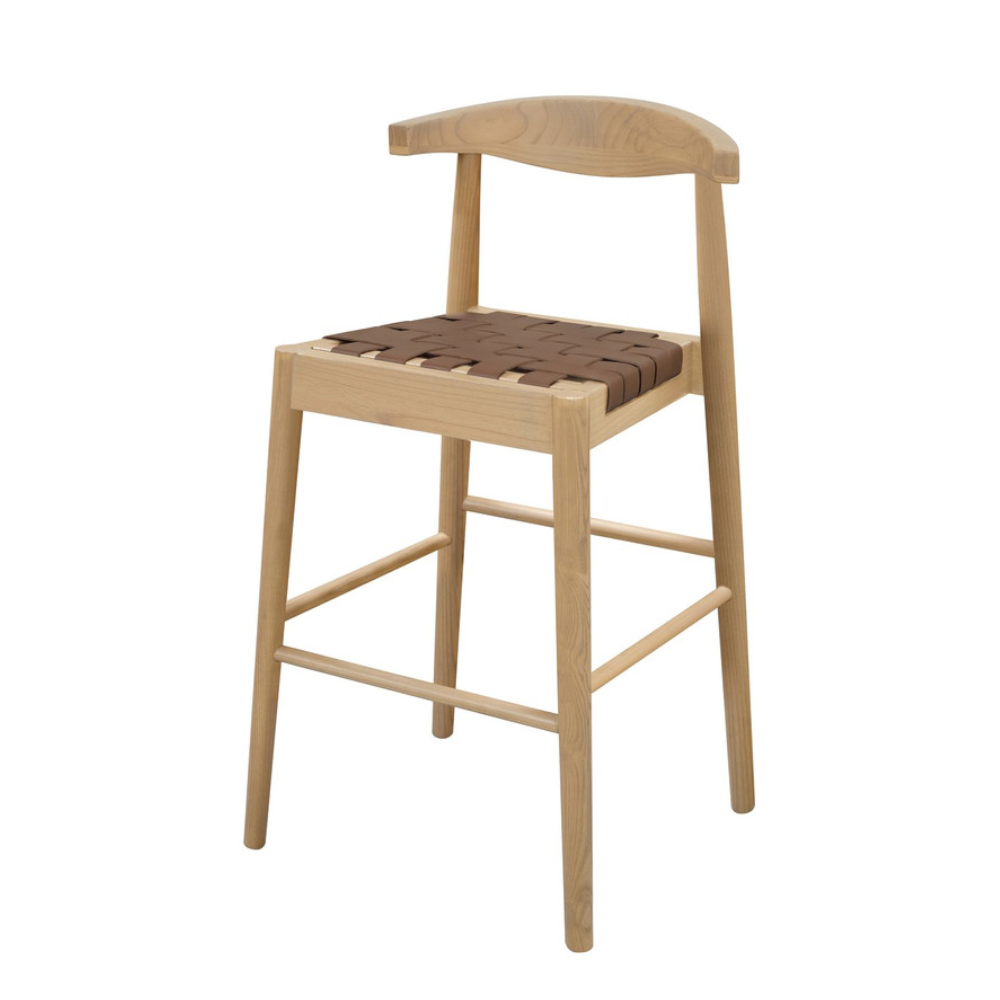 Leather Kitchen Counter Stool Natural