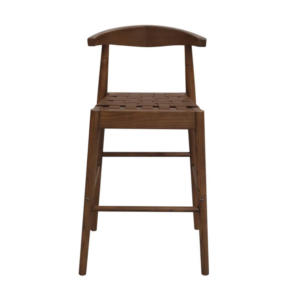 Elliot Leather Kitchen Counter Stool (Walnut)