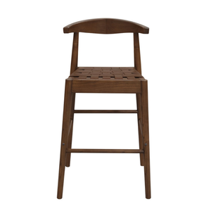 Elliot Leather Kitchen Counter Stool (Walnut)