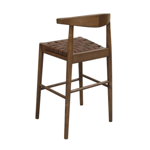 Elliot Leather Kitchen Counter Stool (Walnut)