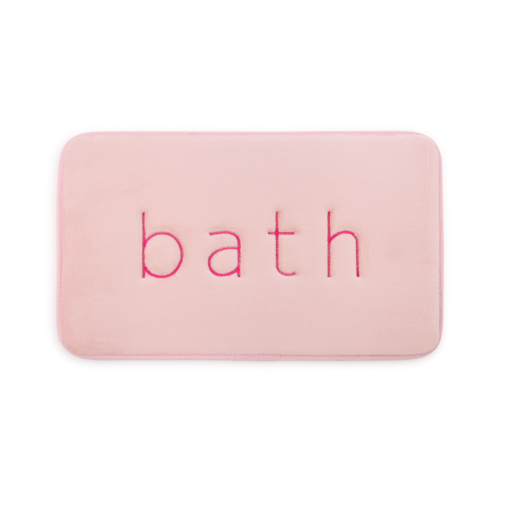 Carla Home Extra Thick Memory Foam & Super Comfort Bath Rug Mat For Bathroom (60 X 40 Cm Pink)