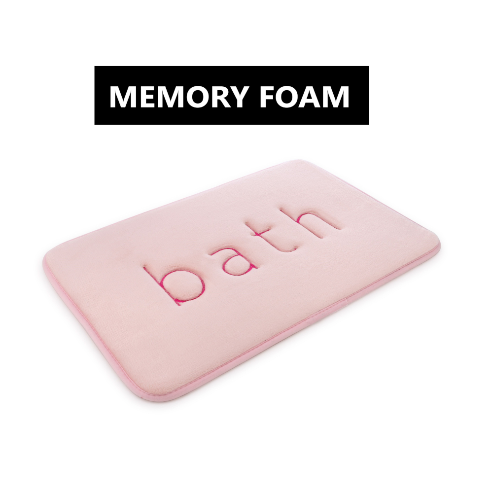Carla Home Extra Thick Memory Foam & Super Comfort Bath Rug Mat For Bathroom (60 X 40 Cm Pink)