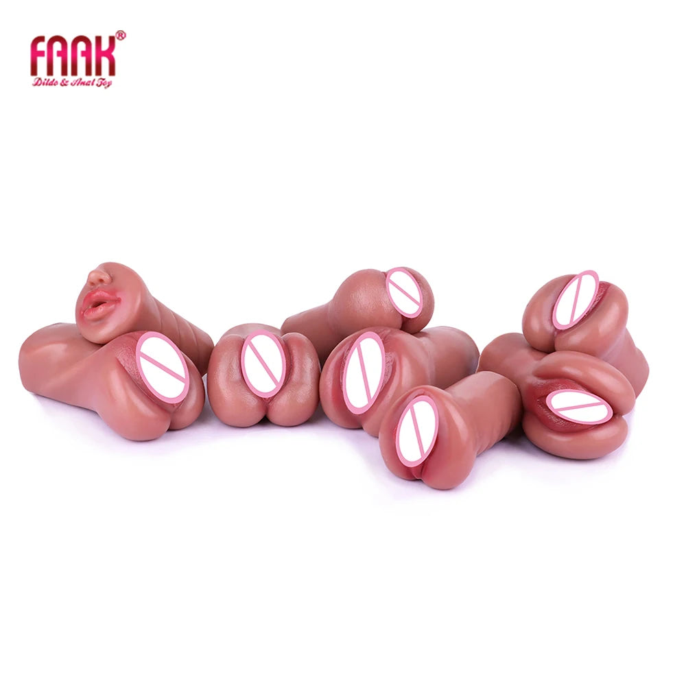 Faak Soft Silicone Pocket Pussy Stroker Skin Touch Male Masturbator Realistic Vagina Clit Single Hole Anal Sex Toys For