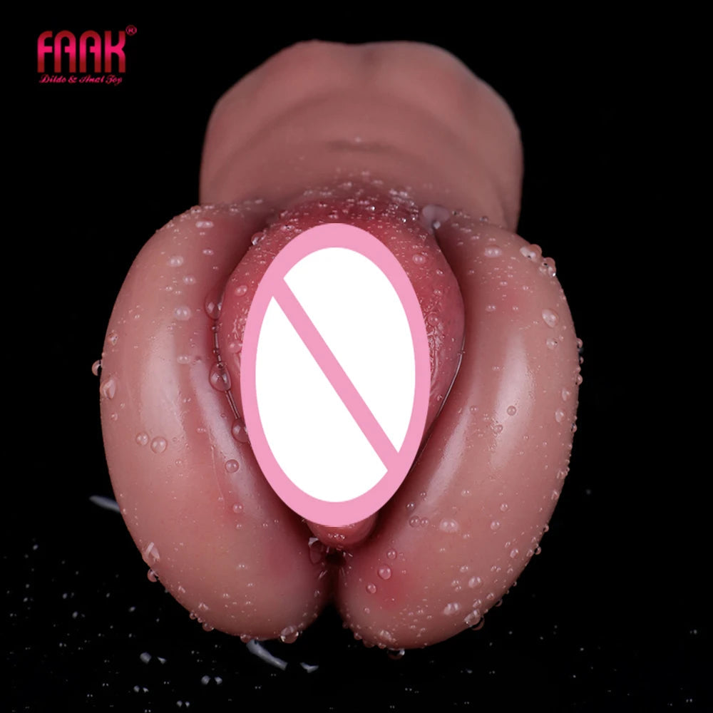 Faak Soft Silicone Pocket Pussy Stroker Skin Touch Male Masturbator Realistic Vagina Clit Single Hole Anal Sex Toys For