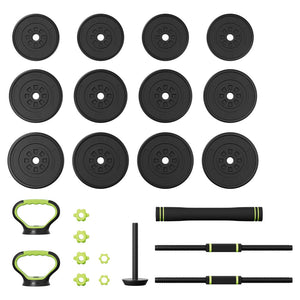 Everfit 25Kg Adjustable Dumbbells Set Kettle Bell Weight Plates Barbells Gym