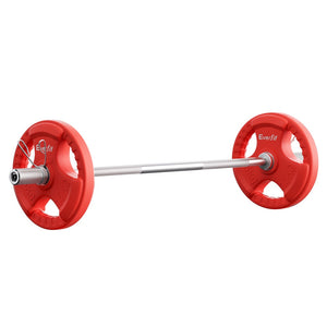 Everfit Barbells Set 36Kg 120Cm Dumbbell Plate Weight Lifting Home Gym Red