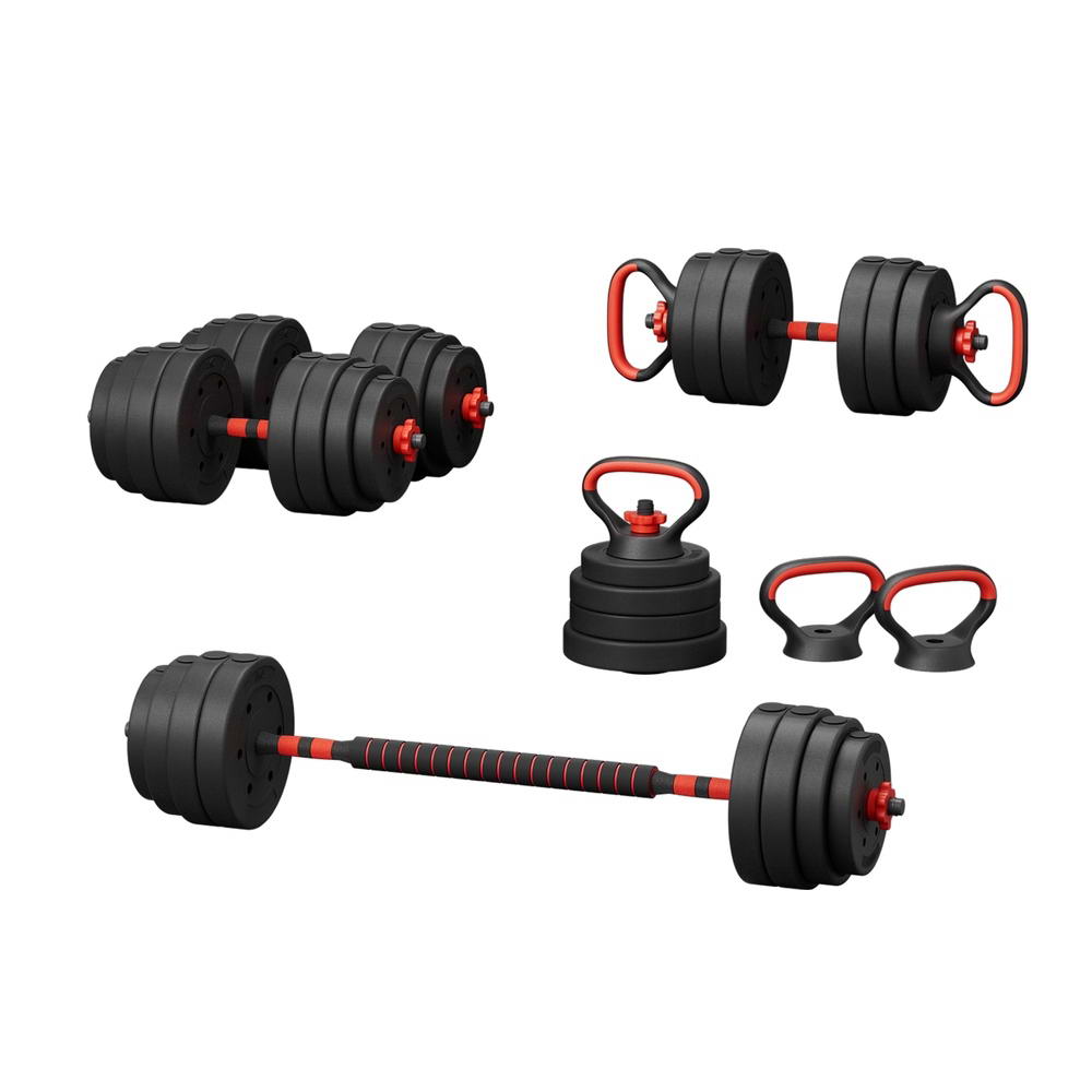 Everfit 40Kg Dumbbells Set Kettle Bell Weight Plates Barbells Gym